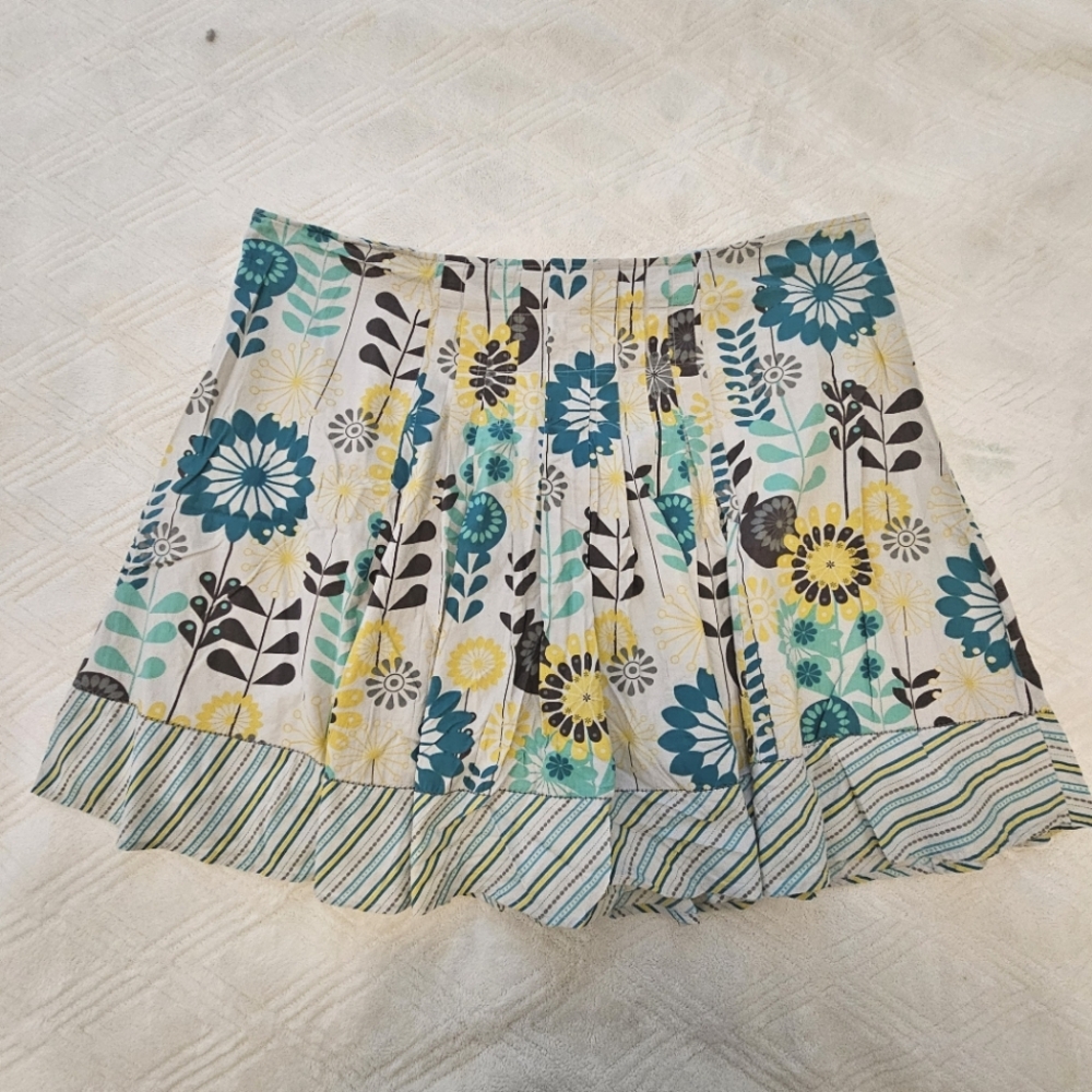 Mantaray Cotton Floral Pleated Skirt - Sz 20 - Picture 2 of 7